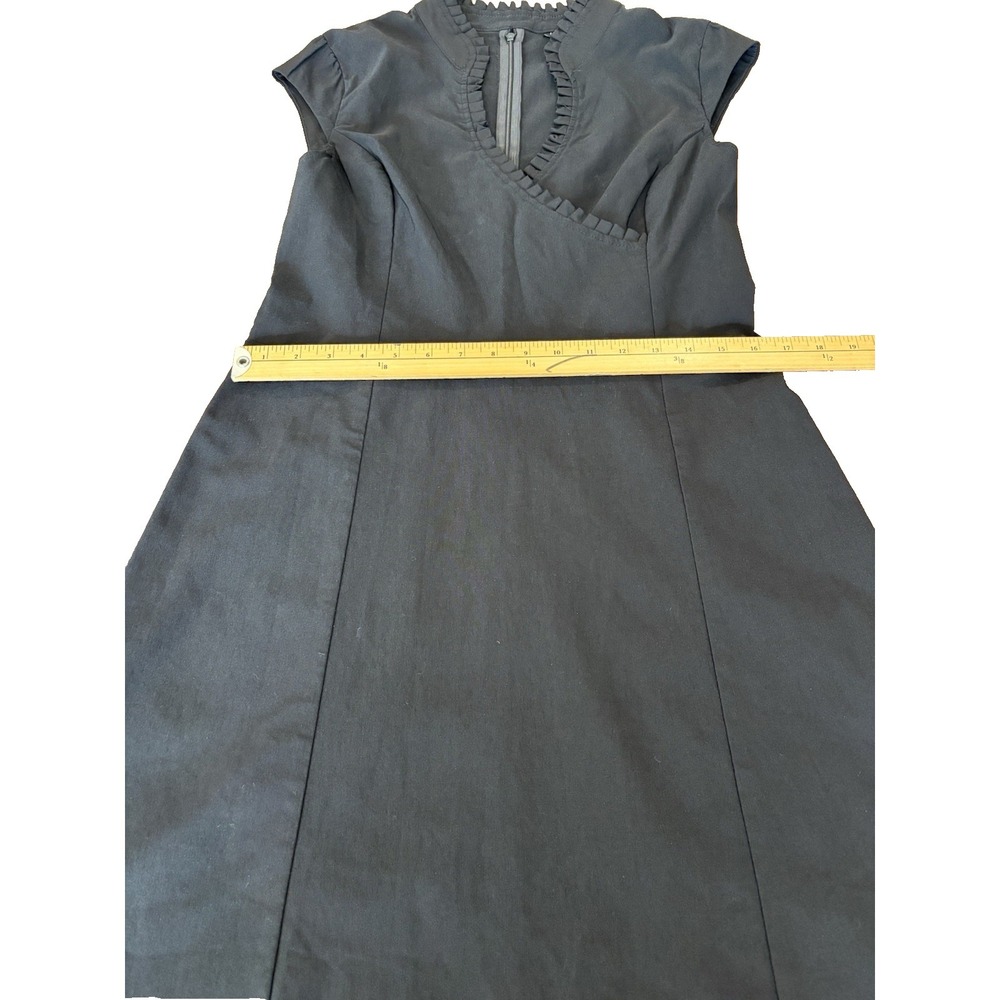 Vintage Y2K Le Chateau‎ Dress LBD black dress ruffled crossover whimsigoth sz XL - Picture 4 of 12